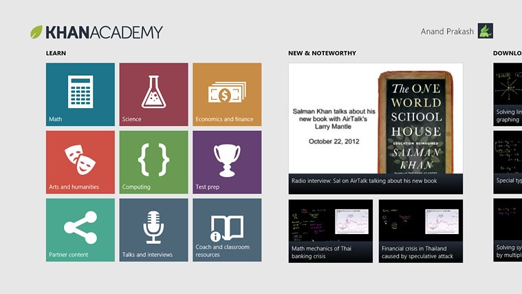 Plateforme de l’application Khan Academy